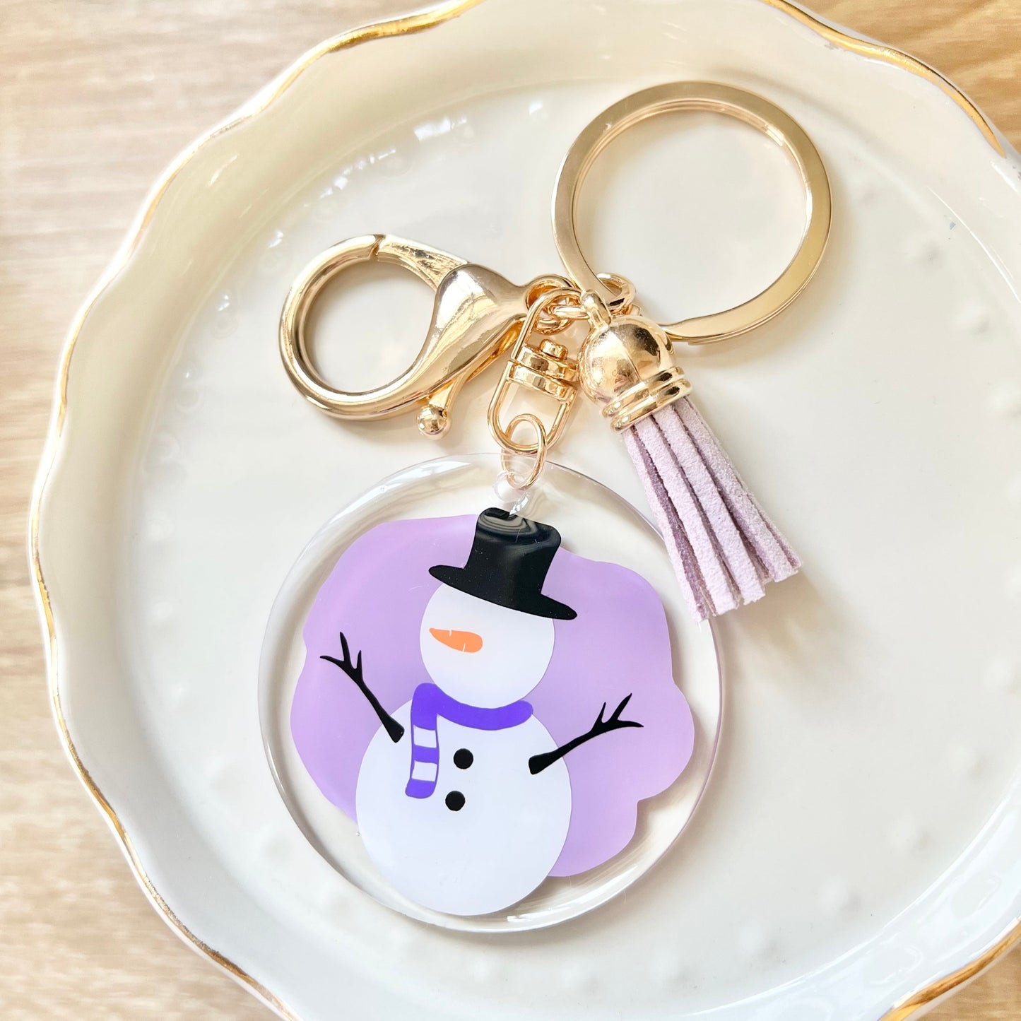 Snowman Name Keychain