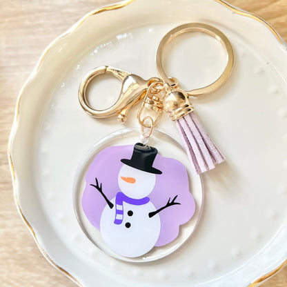 Snowman Name Keychain